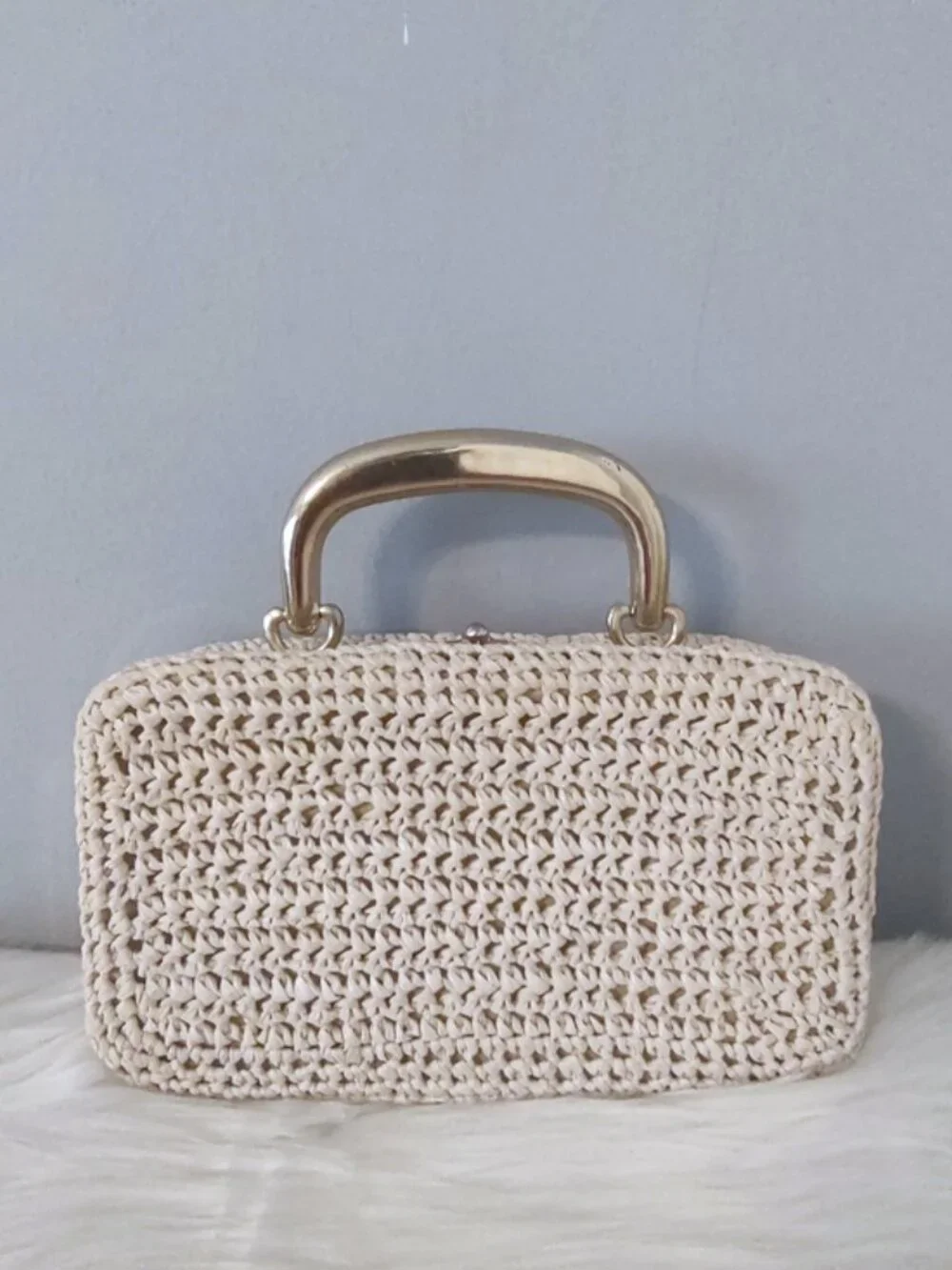 Vintage 1960s Forsum handwoven wicker handbag EUC